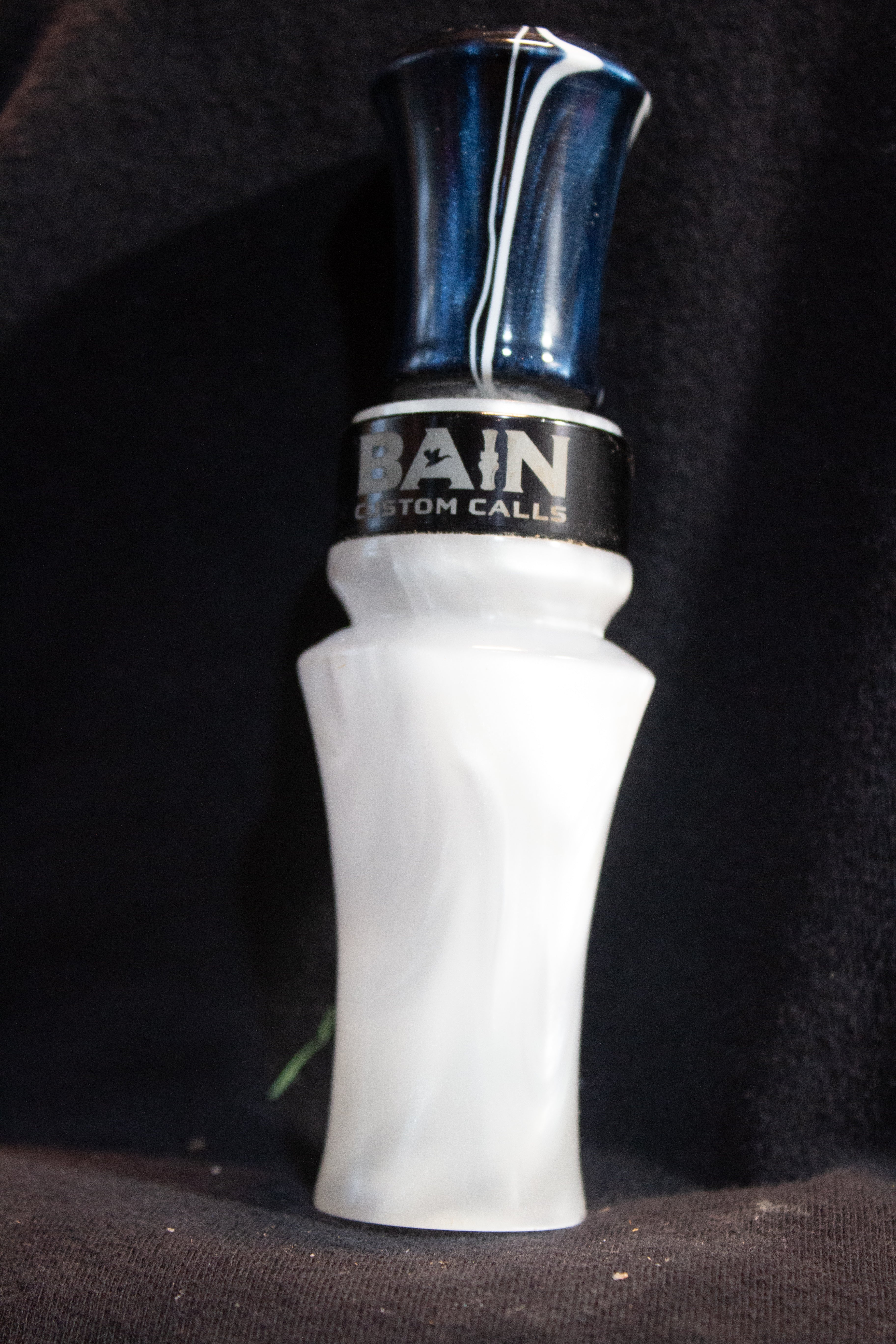mallard call- Pearl white N blue Swirl